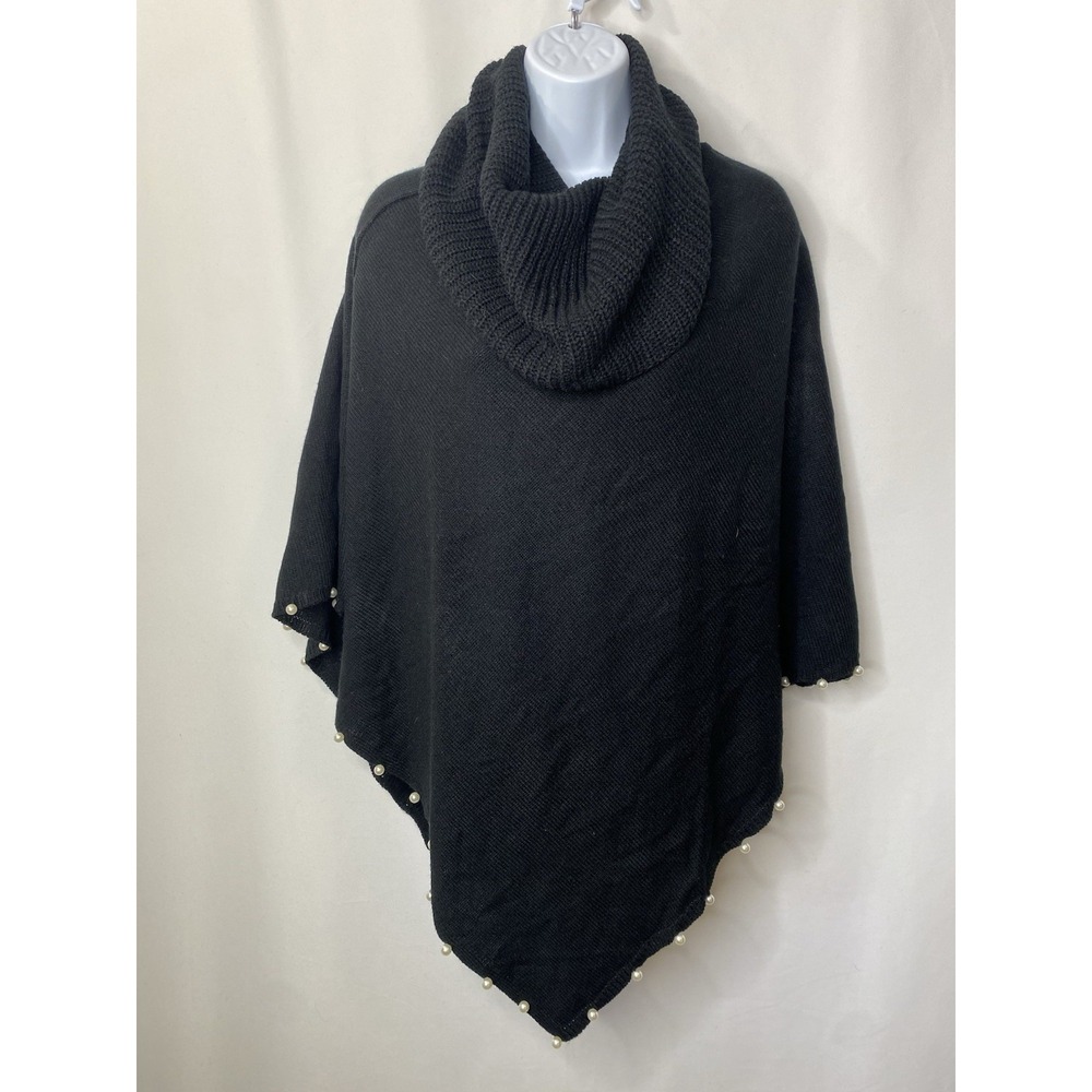 Le Moda Womens Poncho Cape One Size Pearls Romantic Royalcore Fall Warm Cozy Y2K